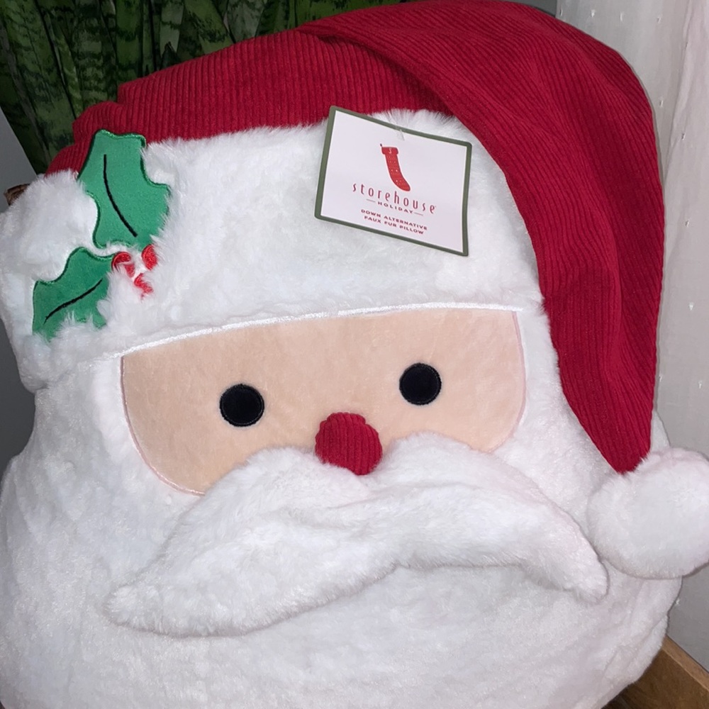 🎉HP🎉~Santa 🎅🏻 Face Plush Large Holiday Pillow 🎅🏻NWT🎅🏻 - Picture 3 of 16